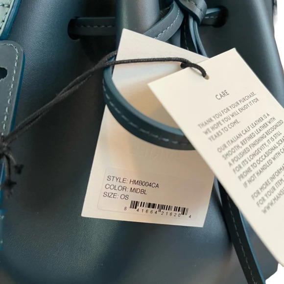 NWT Mansur Gavriel *MIDNIGHT BLUE* Mini Calf Leather Bucket Bag - Picture 10 of 13